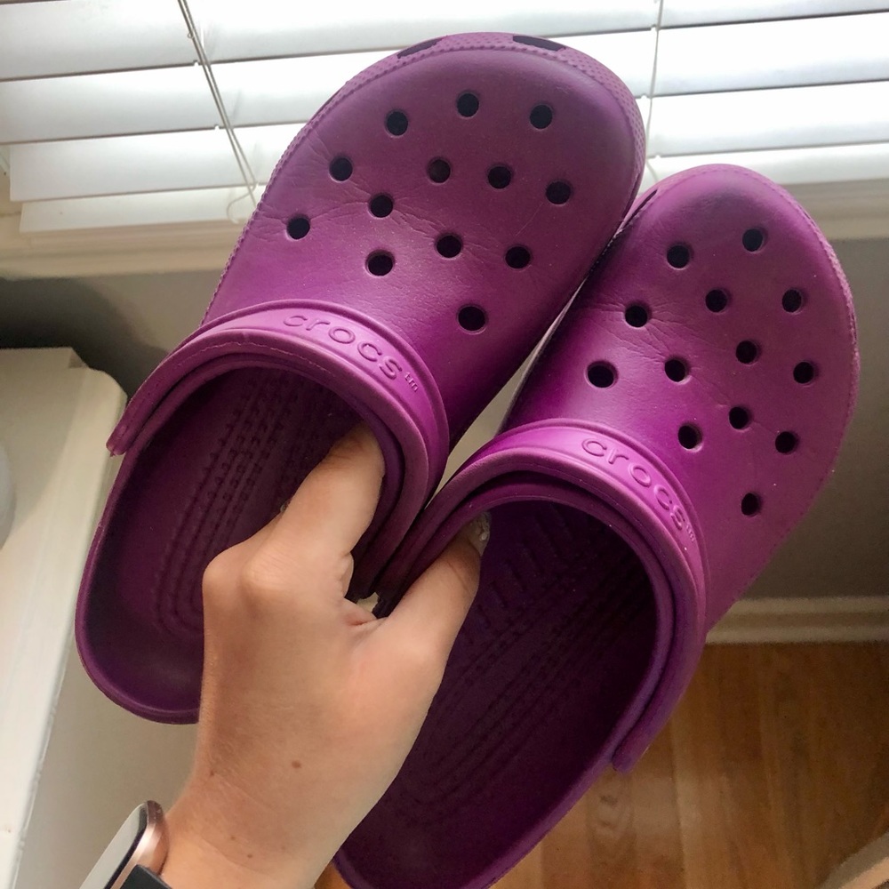 Purple crocs